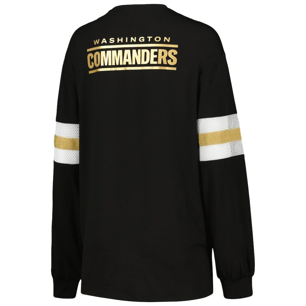 Washington Commanders The Wild Collective Women's Long Sleeve T-Shirt - Black T-shirts