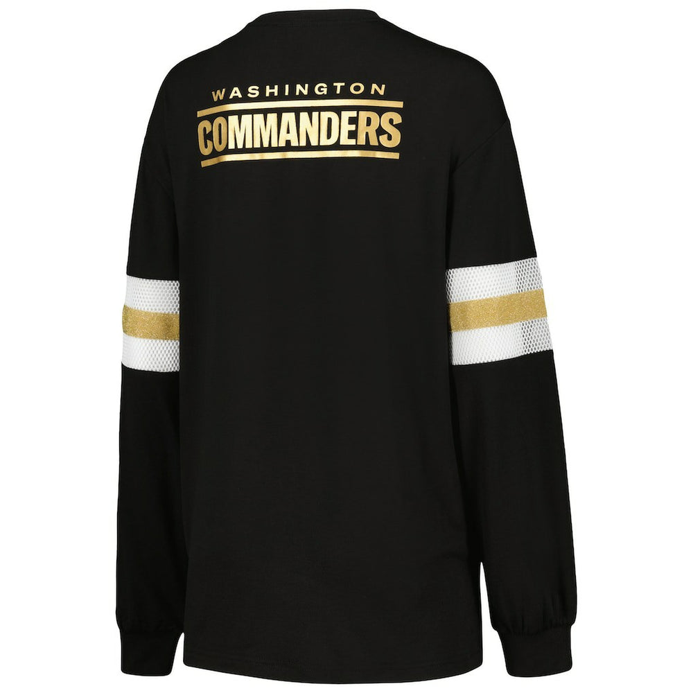 Washington Commanders The Wild Collective Women's Long Sleeve T-Shirt - Black T-shirts