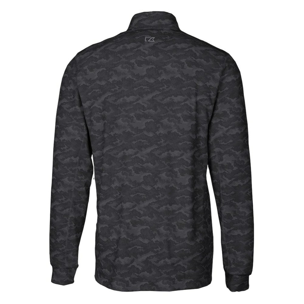Pittsburgh Pirates Cutter & Buck Big & Tall Traverse Camo Print Stretch Quarter-Zip Pullover Top - Black Pullover