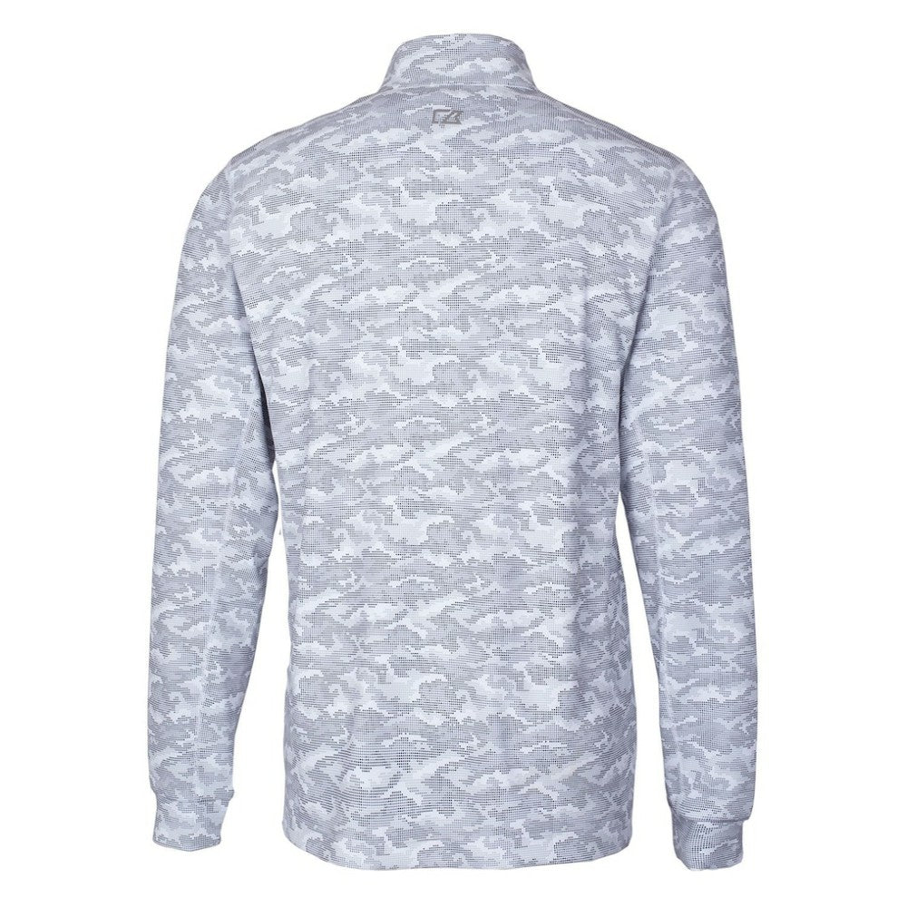 Philadelphia Phillies Cutter & Buck Big & Tall Traverse Camo Print Stretch Quarter-Zip Pullover Top - Charcoal Pullover
