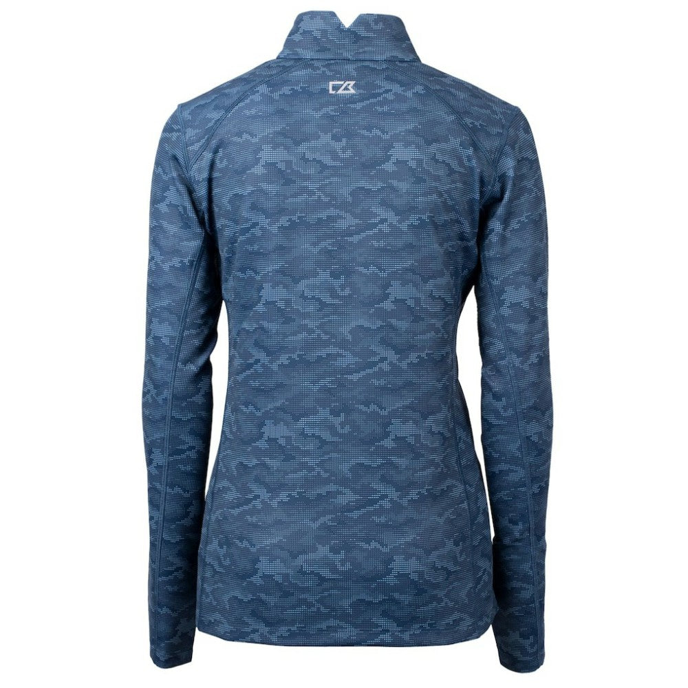 Philadelphia Phillies Cutter & Buck Women's Traverse Camo Print Stretch Quarter-Zip Pullover Top - Navy Pullover