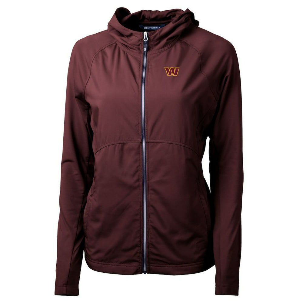 Washington Commanders Cutter & Buck Women's Adapt Eco Knit Hybrid Recycled Full-Zip Hoodie - Burgundy Hoodies