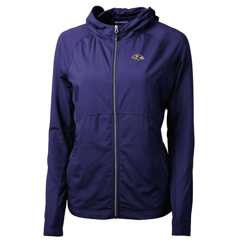 Baltimore Ravens Cutter & Buck Women's Adapt Eco Knit Hybrid Recycled Full-Zip Hoodie - Purple Hoodies