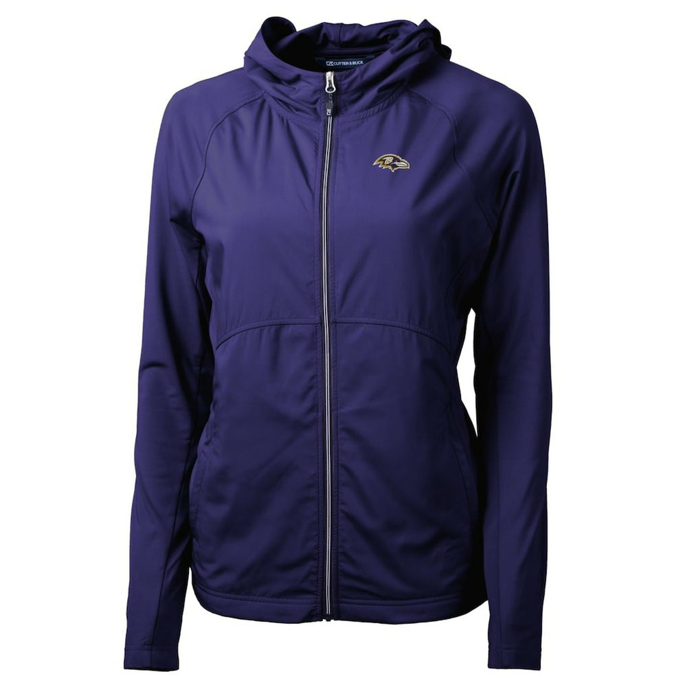 Baltimore Ravens Cutter & Buck Women's Adapt Eco Knit Hybrid Recycled Full-Zip Hoodie - Purple Hoodies