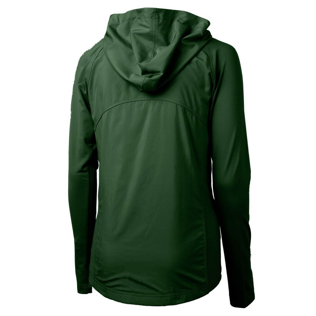 Green Bay Packers Cutter & Buck Women's Adapt Eco Knit Hybrid Recycled Full-Zip Hoodie - Hunter Green Hoodies