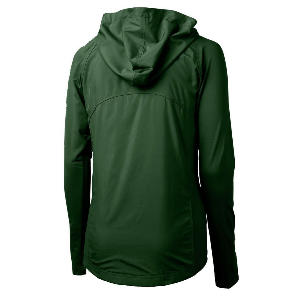 Green Bay Packers Cutter & Buck Women's Adapt Eco Knit Hybrid Recycled Full-Zip Hoodie - Hunter Green Hoodies