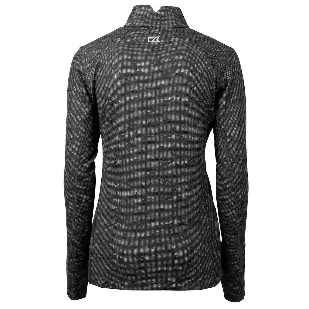 Baltimore Ravens Cutter & Buck Women's Traverse Camo Print Stretch Quarter-Zip Pullover Top - Black Pullover