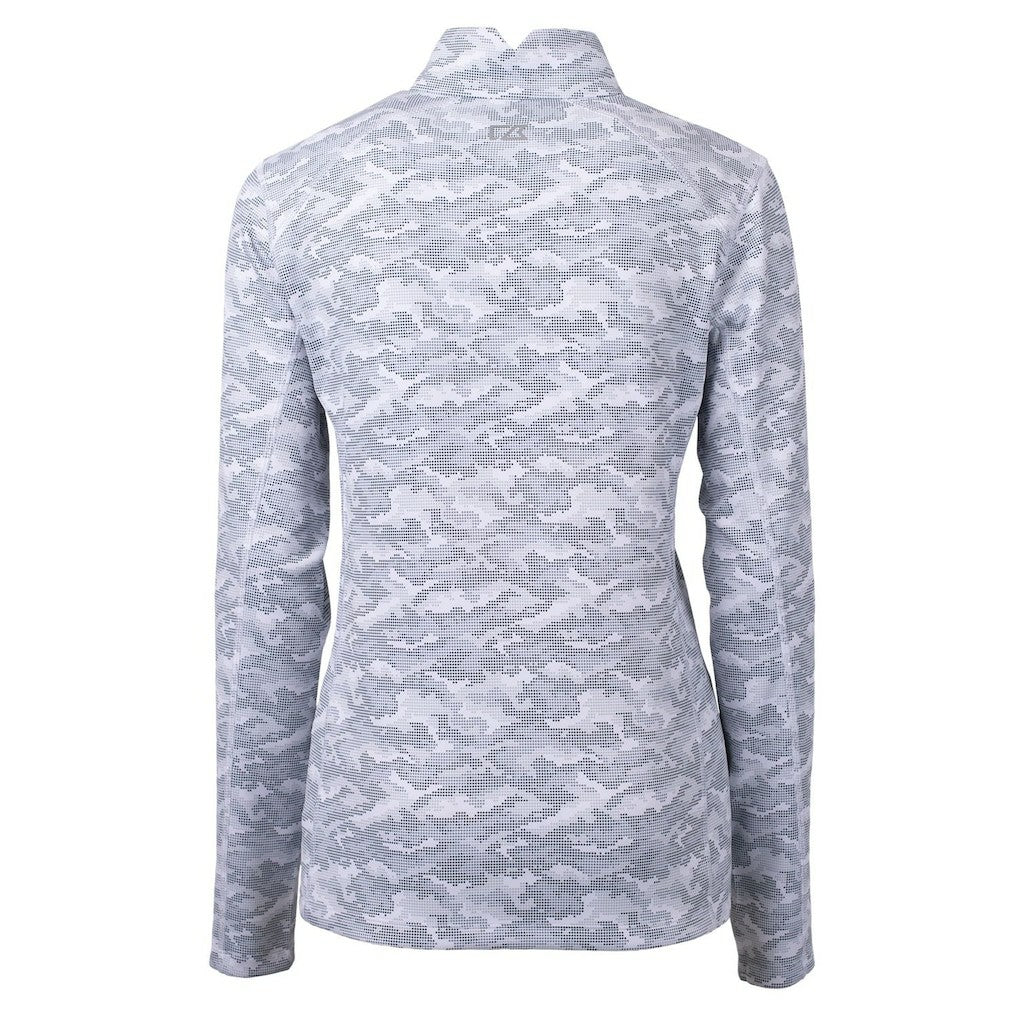 Minnesota Vikings Cutter & Buck Women's Traverse Camo Print Stretch Quarter-Zip Pullover Top - Charcoal Pullover