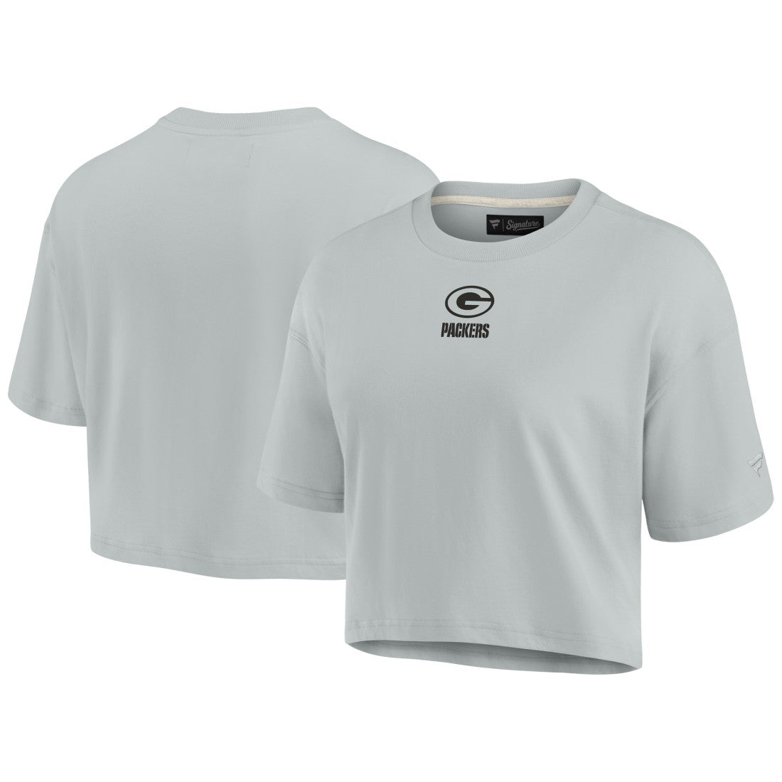 Green Bay Packers Women's Elements Super Soft Boxy Cropped T-Shirt - Gray T-shirts