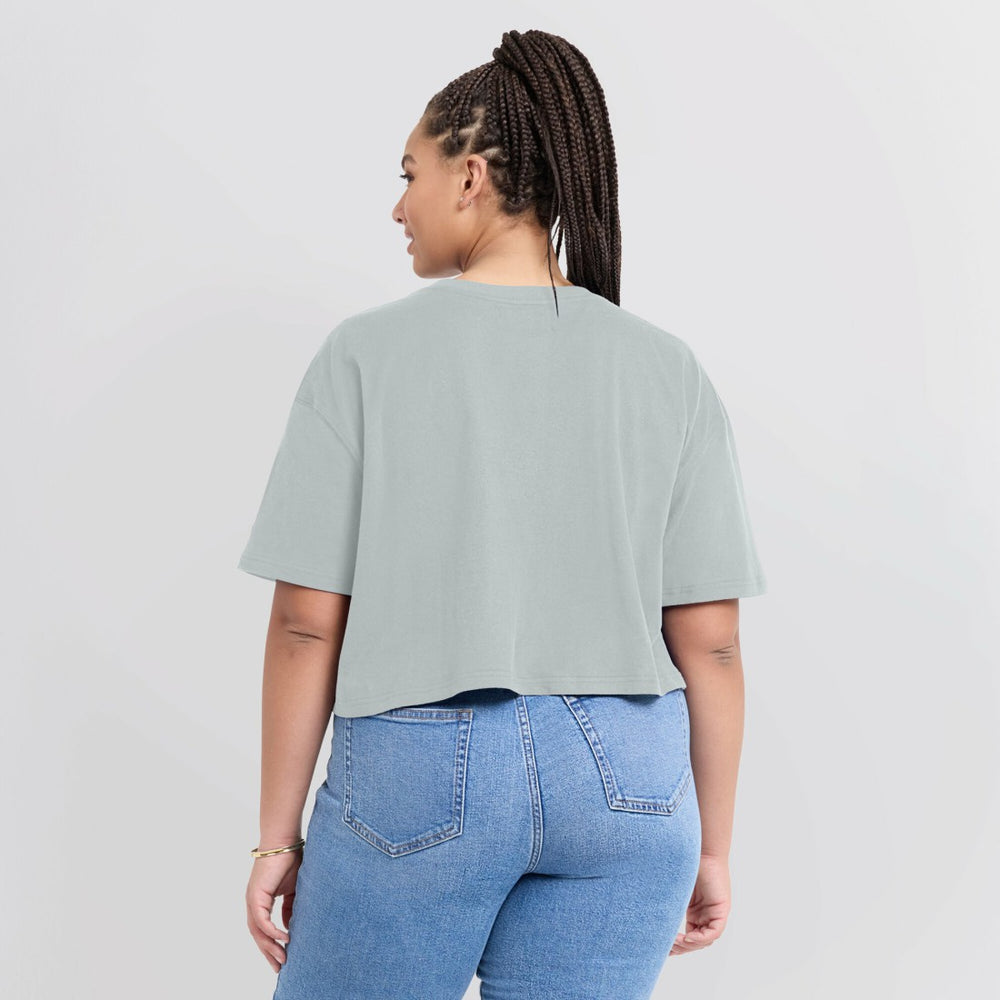 Green Bay Packers Women's Elements Super Soft Boxy Cropped T-Shirt - Gray T-shirts