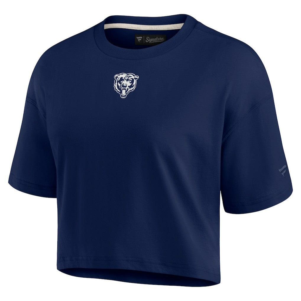 Chicago Bears Women's Elements Super Soft Boxy Cropped T-Shirt - Navy T-shirts