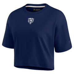Chicago Bears Women's Elements Super Soft Boxy Cropped T-Shirt - Navy T-shirts