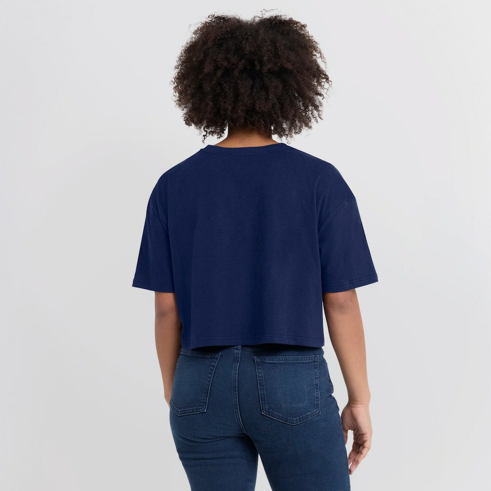 Chicago Bears Women's Elements Super Soft Boxy Cropped T-Shirt - Navy T-shirts
