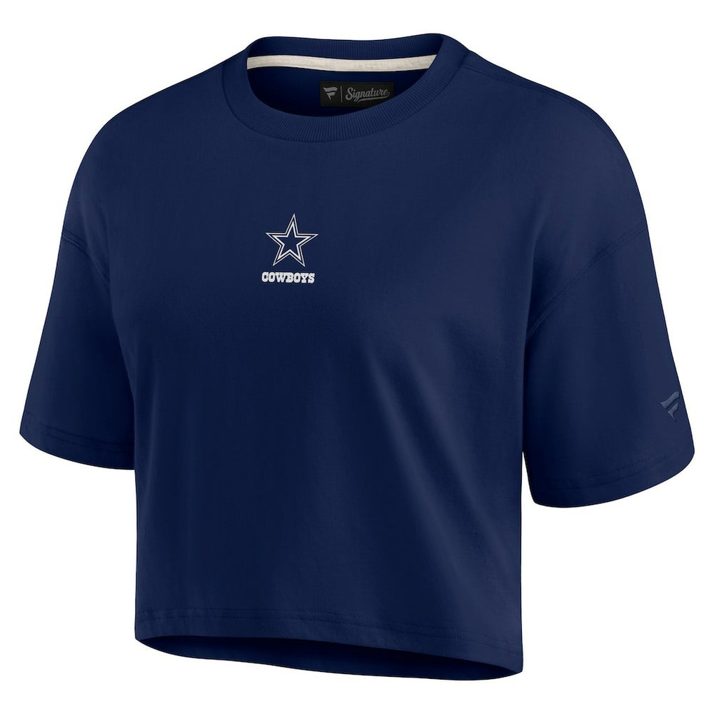 Dallas Cowboys Women's Elements Super Soft Boxy Cropped T-Shirt - Navy T-shirts