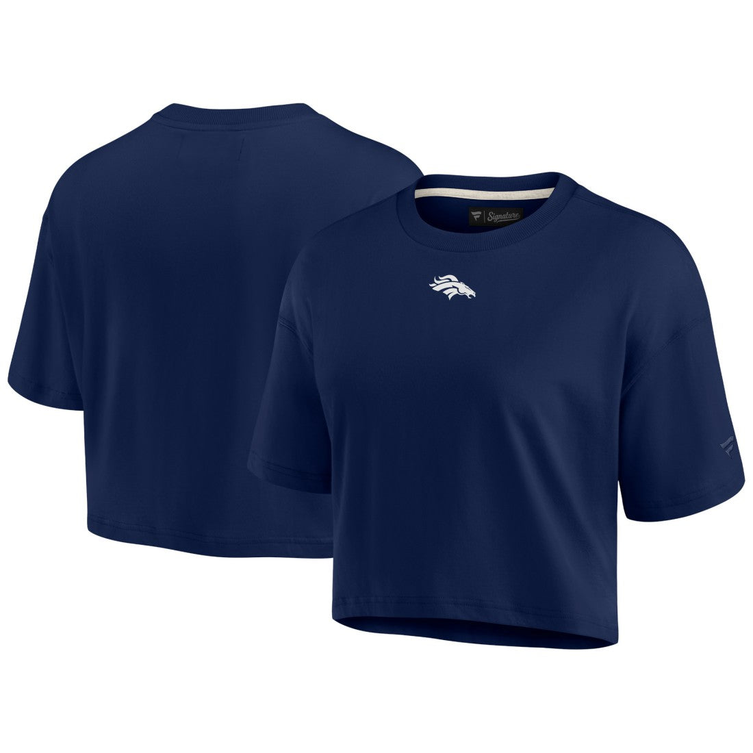 Denver Broncos Women's Elements Super Soft Boxy Cropped T-Shirt - Navy T-shirts
