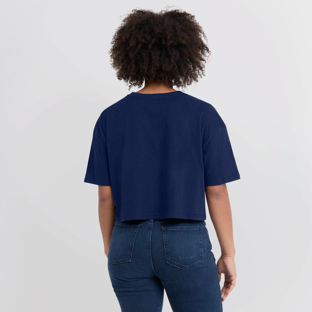 Denver Broncos Women's Elements Super Soft Boxy Cropped T-Shirt - Navy T-shirts