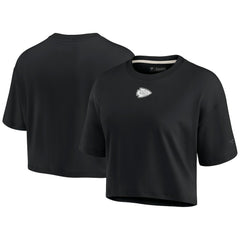 Kansas City Chiefs Women's Elements Super Soft Boxy Cropped T-Shirt - Black T-shirts