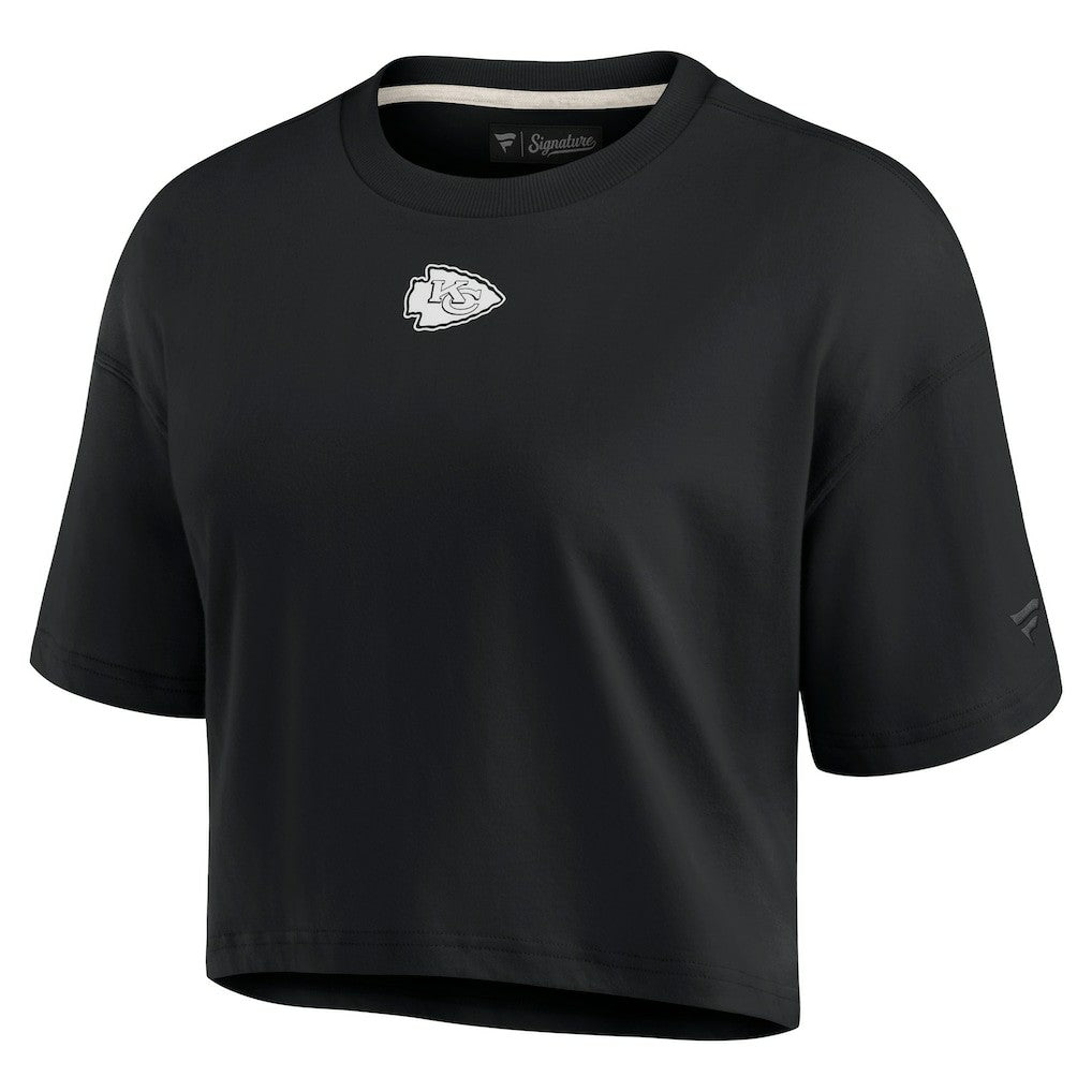 Kansas City Chiefs Women's Elements Super Soft Boxy Cropped T-Shirt - Black T-shirts