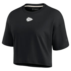 Kansas City Chiefs Women's Elements Super Soft Boxy Cropped T-Shirt - Black T-shirts