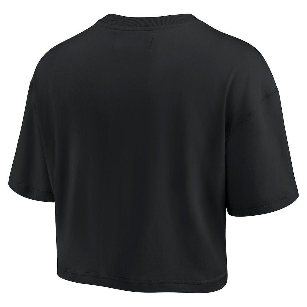 Las Vegas Raiders Women's Elements Super Soft Boxy Cropped T-Shirt - Black T-shirts
