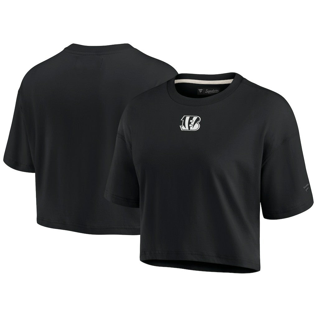 Cincinnati Bengals Women's Elements Super Soft Boxy Cropped T-Shirt - Black T-shirts
