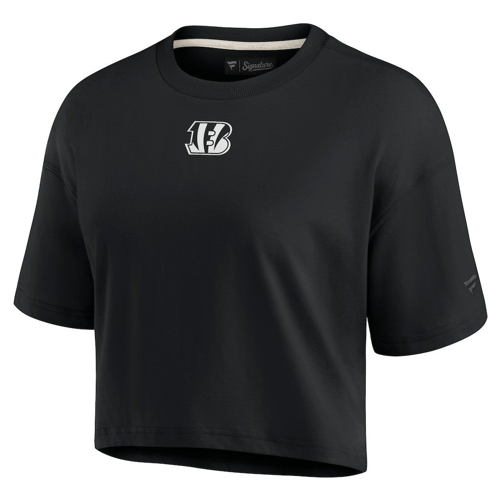 Cincinnati Bengals Women's Elements Super Soft Boxy Cropped T-Shirt - Black T-shirts