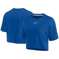 Buffalo Bills Women's Elements Super Soft Boxy Cropped T-Shirt - Royal T-shirts