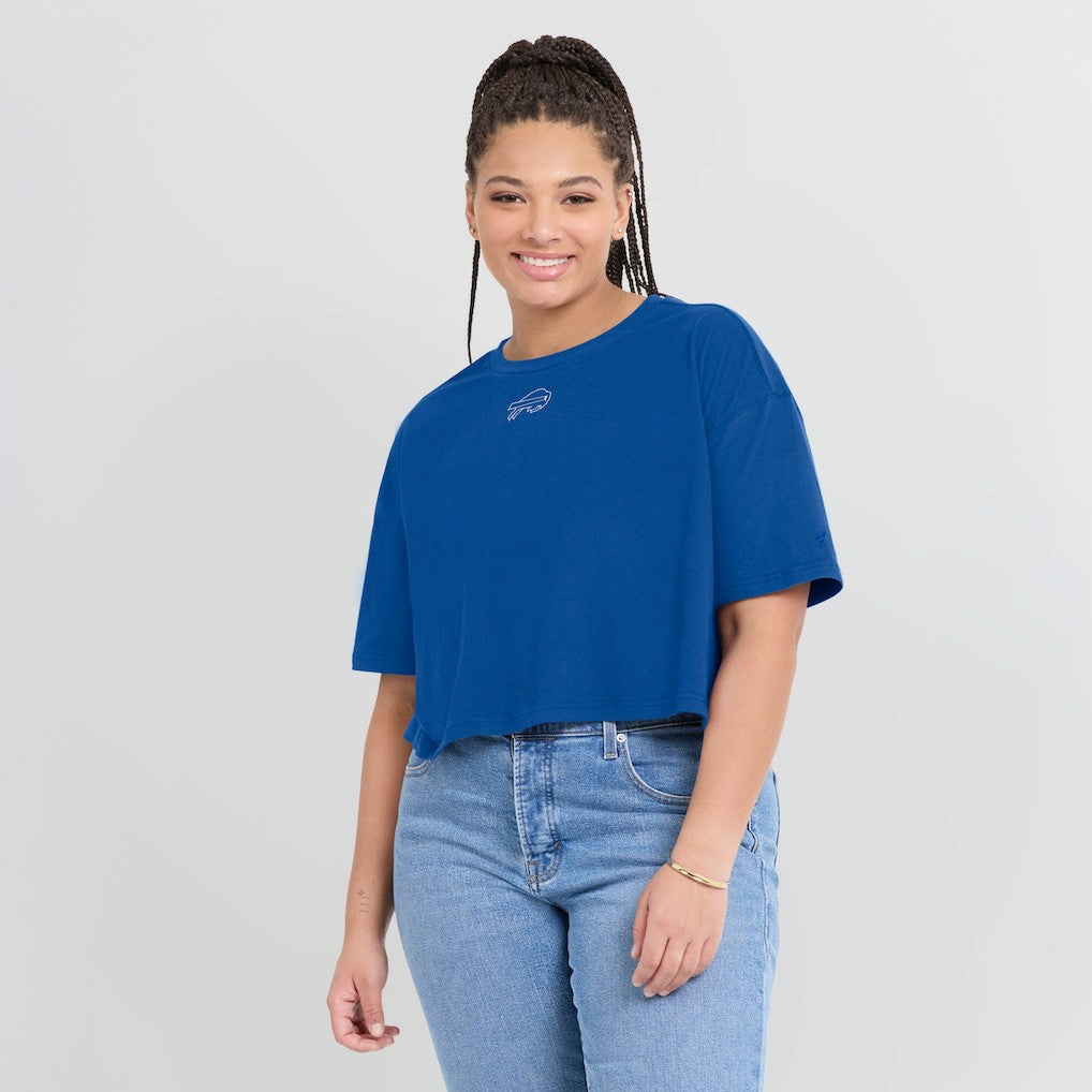 Buffalo Bills Women's Elements Super Soft Boxy Cropped T-Shirt - Royal T-shirts