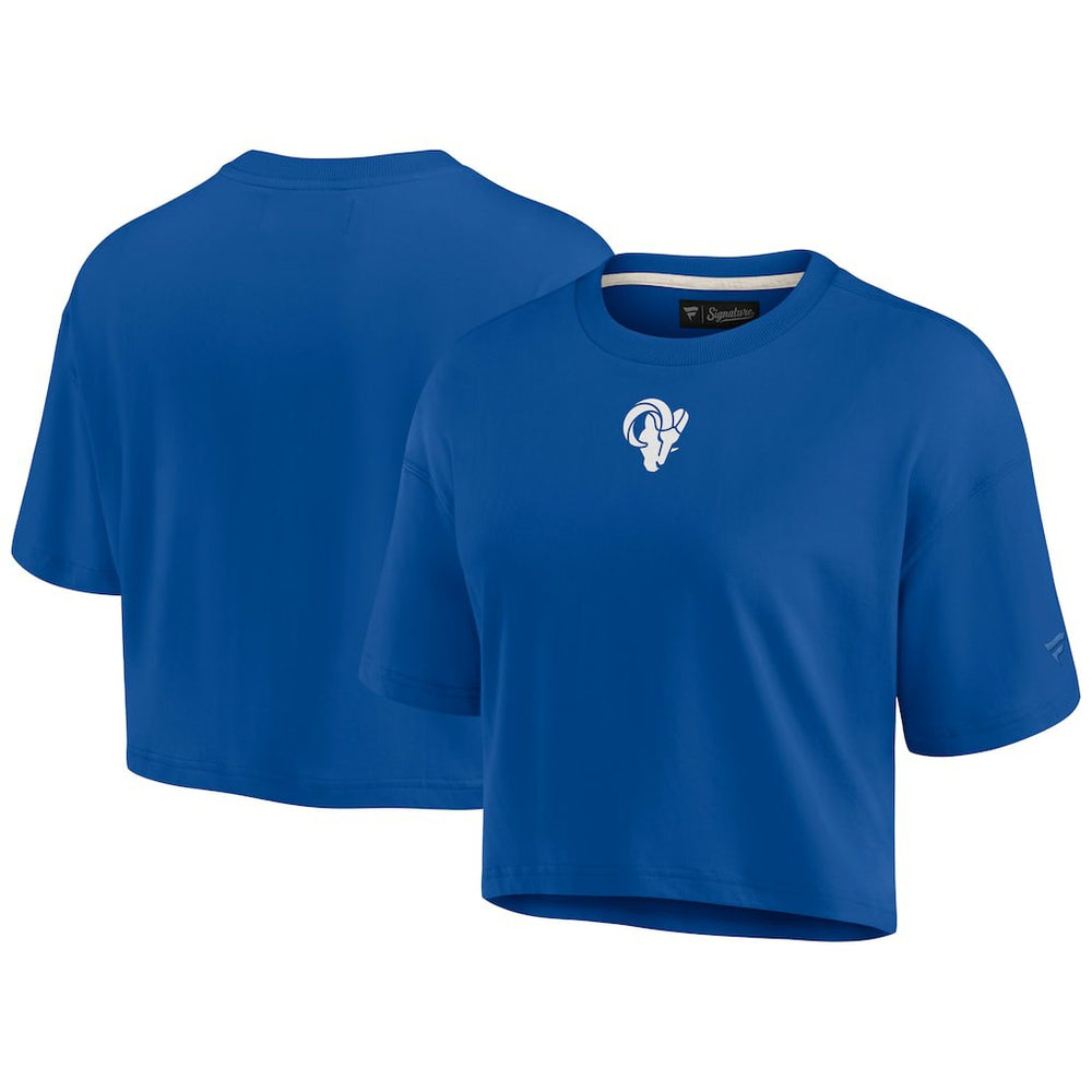 Los Angeles Rams Women's Elements Super Soft Boxy Cropped T-Shirt - Royal T-shirts