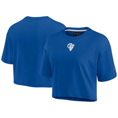 Los Angeles Rams Women's Elements Super Soft Boxy Cropped T-Shirt - Royal T-shirts