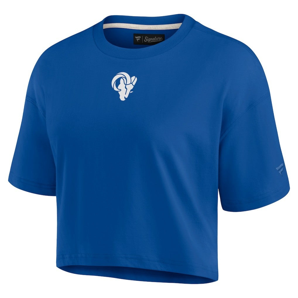Los Angeles Rams Women's Elements Super Soft Boxy Cropped T-Shirt - Royal T-shirts
