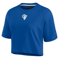Los Angeles Rams Women's Elements Super Soft Boxy Cropped T-Shirt - Royal T-shirts
