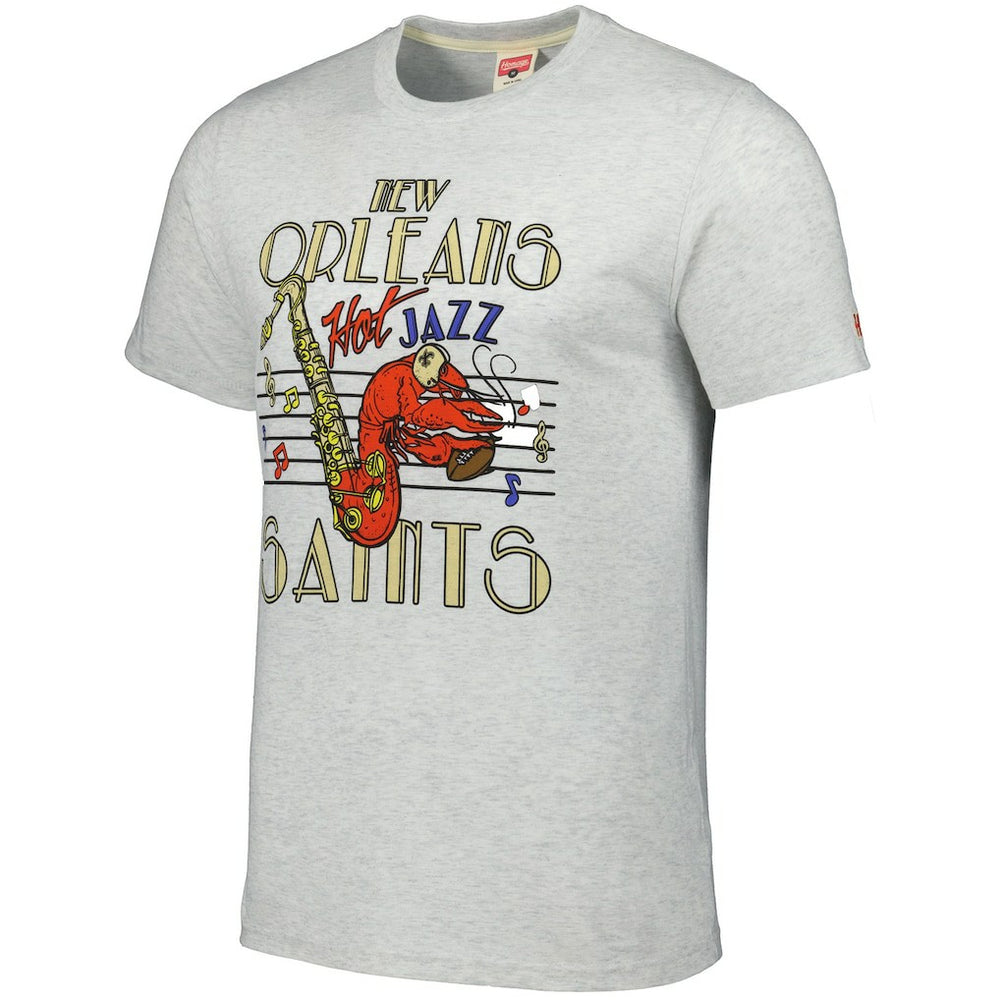New Orleans Saints Homage Jazz Hyper Local Tri-Blend T-Shirt - Ash T-shirts