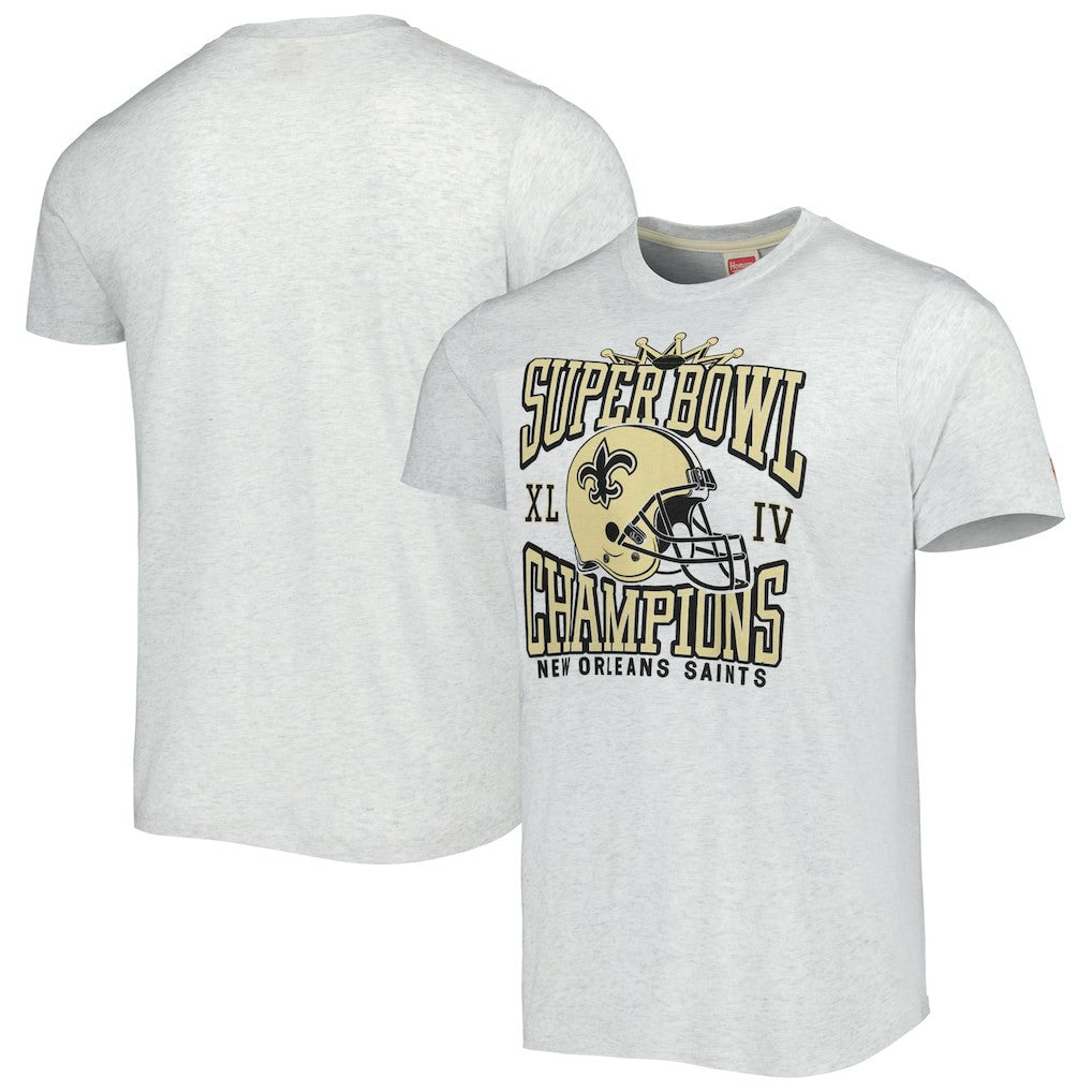 New Orleans Saints Homage Champs Hyper Local Tri-Blend T-Shirt - Ash T-shirts