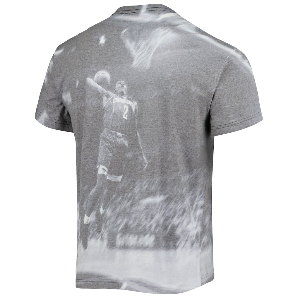 Larry Johnson Charlotte Hornets Above The Rim T-Shirt Heather Gray - Mitchell & Ness