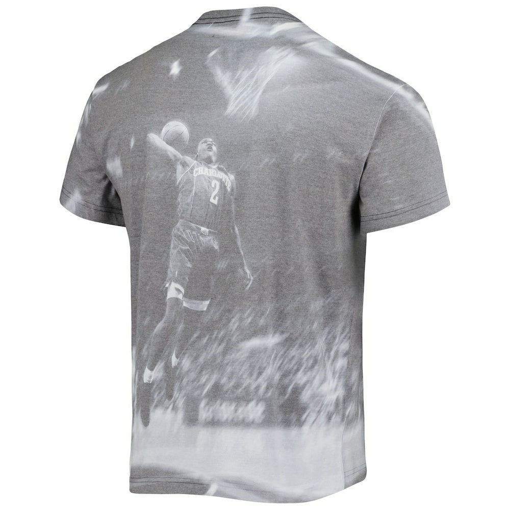 Larry Johnson Charlotte Hornets Above The Rim T-Shirt Heather Gray - Mitchell & Ness