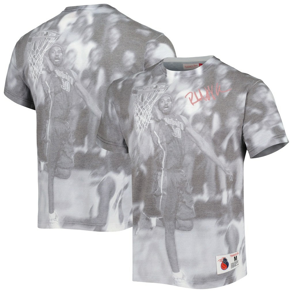 Rasheed Wallace Detroit Pistons Above The Rim T-Shirt Heather Gray - Mitchell & Ness outlet