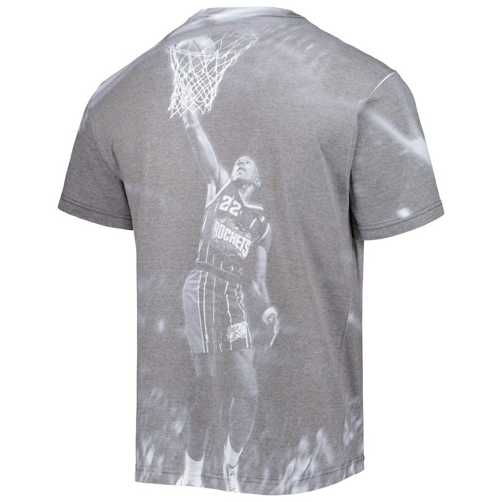 Clyde Drexler Houston Rockets Above The Rim T-Shirt Heather Gray - Mitchell & Ness