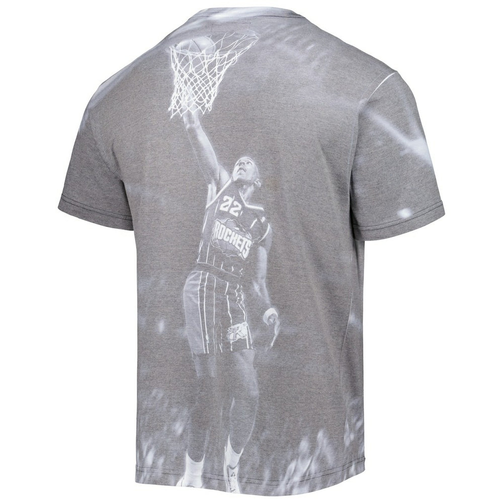 Clyde Drexler Houston Rockets Above The Rim T-Shirt Heather Gray - Mitchell & Ness