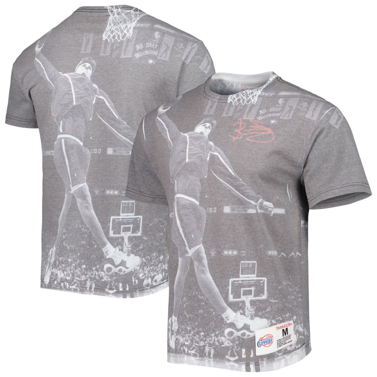 Brent Barry LA Clippers Above The Rim T-Shirt Heather Gray - Mitchell & Ness