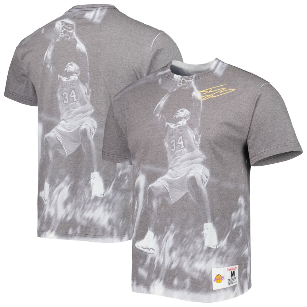 Shaquille O'Neal Los Angeles Lakers Above The Rim T-Shirt Heather Gray - Mitchell & Ness