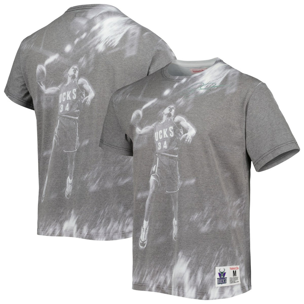 Ray Allen Milwaukee Bucks Above The Rim T-Shirt Gray - Mitchell & Ness