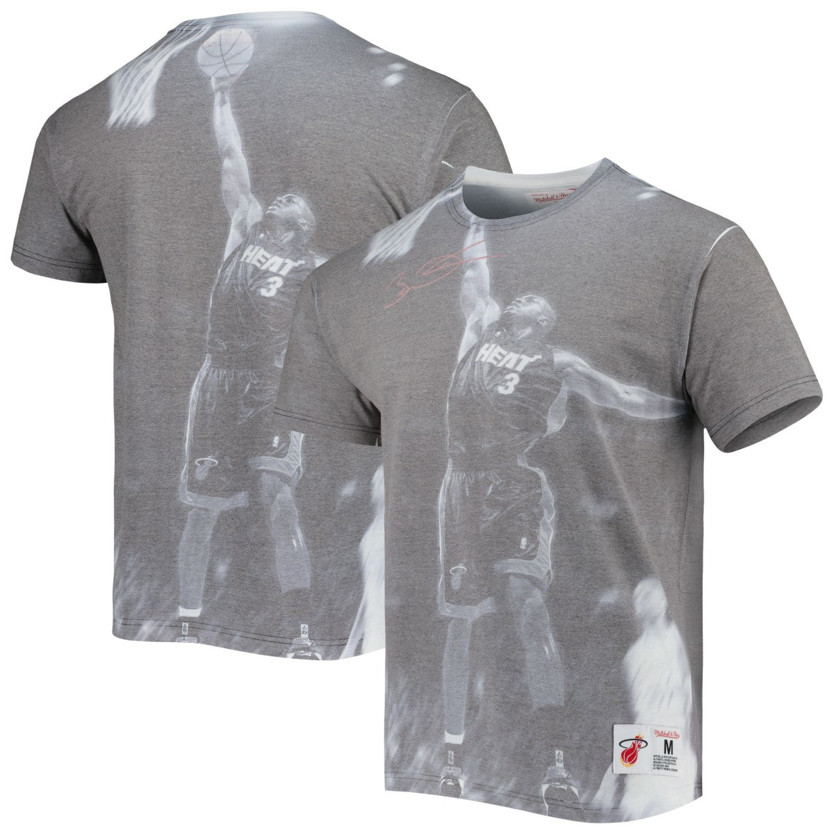 Dwyane Wade Miami Heat Above The Rim T-Shirt Heather Gray - Mitchell & Ness