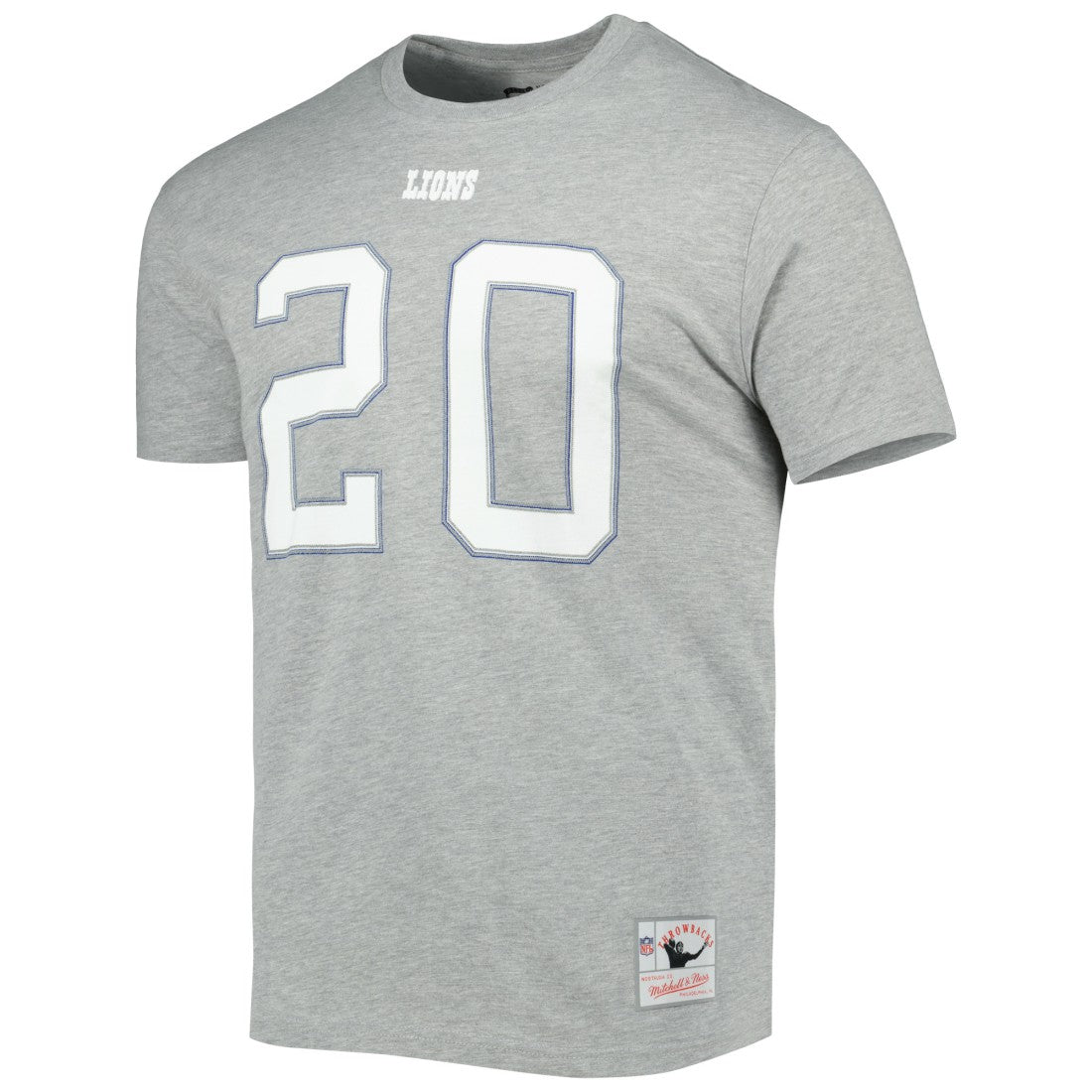 Barry Sanders Detroit Lions Retired Player Logo Name & Number T-Shirt - Gray T-shirts