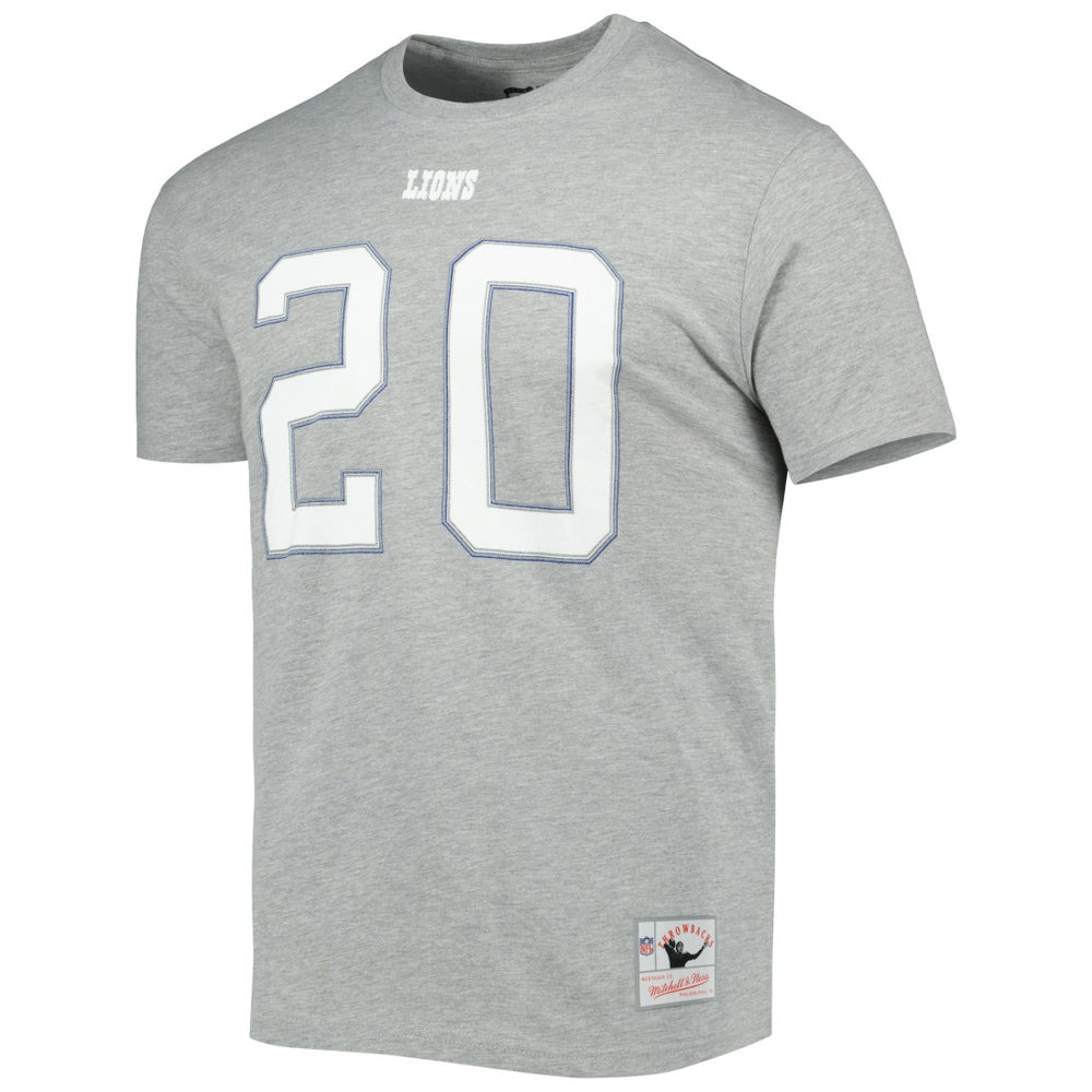 Barry Sanders Detroit Lions Retired Player Logo Name & Number T-Shirt - Gray T-shirts