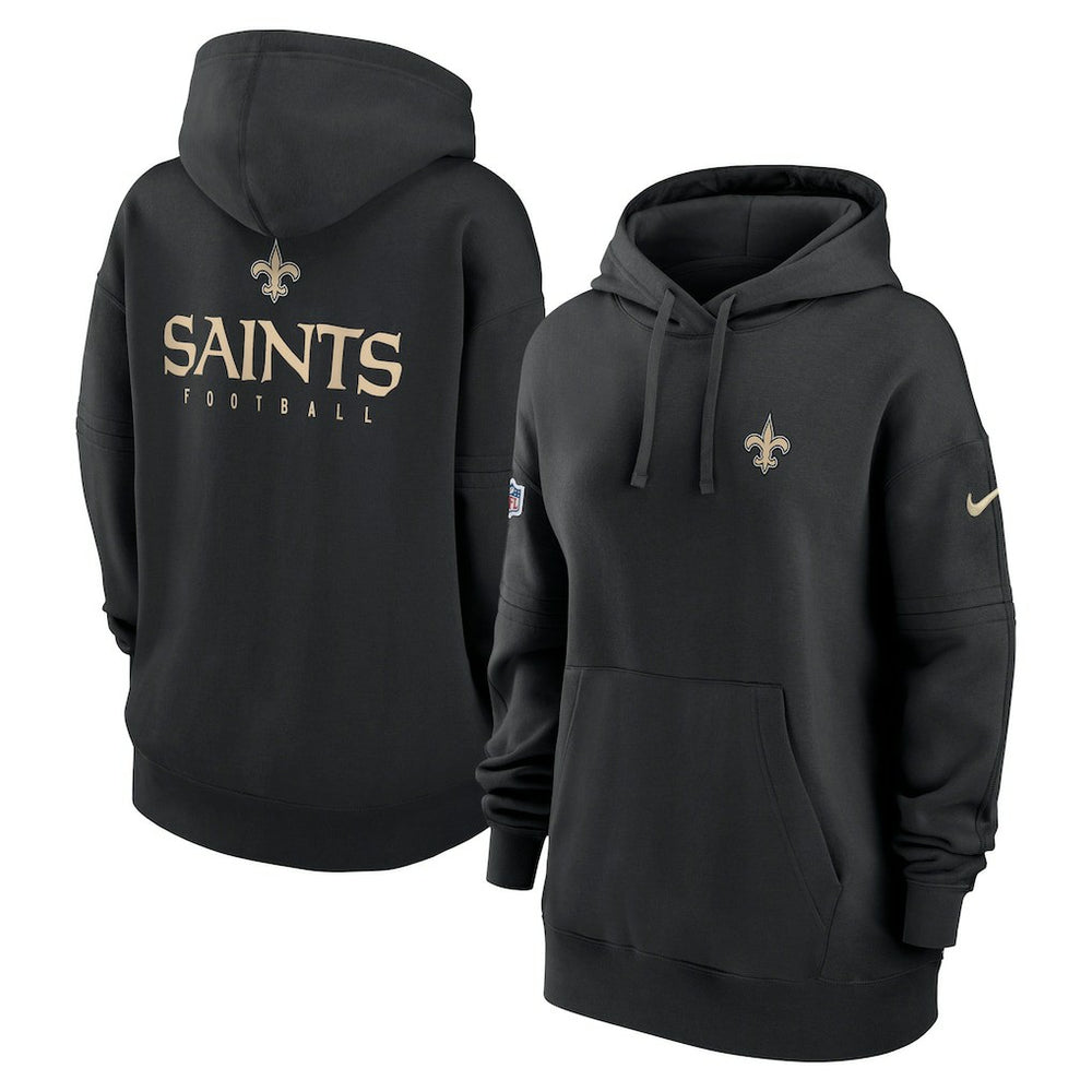 New Orleans Saints Women's 2023 Sideline Club Fleece Pullover Hoodie - Black Hoodies