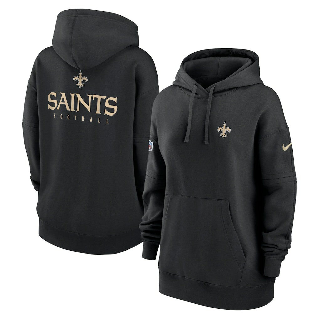 New Orleans Saints Women's 2023 Sideline Club Fleece Pullover Hoodie - Black Hoodies