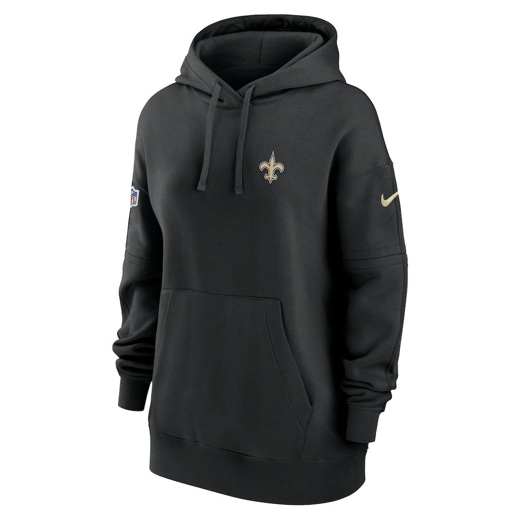 New Orleans Saints Women's 2023 Sideline Club Fleece Pullover Hoodie - Black Hoodies