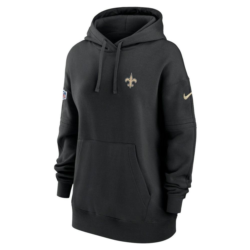 New Orleans Saints Women's 2023 Sideline Club Fleece Pullover Hoodie - Black Hoodies