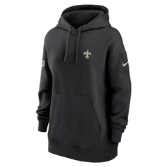 New Orleans Saints Women's 2023 Sideline Club Fleece Pullover Hoodie - Black Hoodies